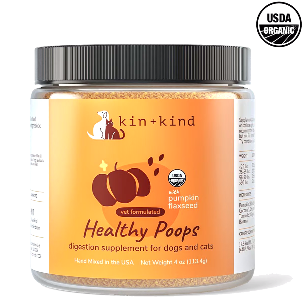 Kin + Kind Healthy Poops Prebiotic Supplement for dogs