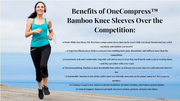onecompress bamboo, kneesleeve, natural knee pain relief