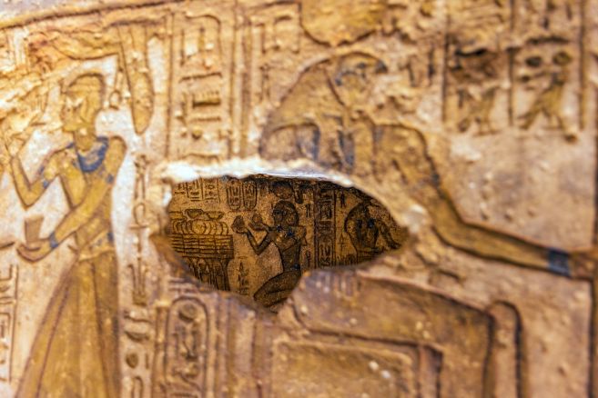 Beautiful carvings and statues inside Abu Simbel Temple