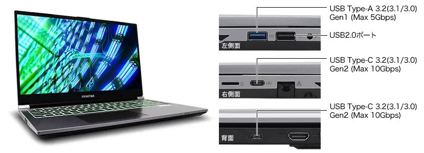 インターフェースも豊富な15.6型ゲーミングノートPC