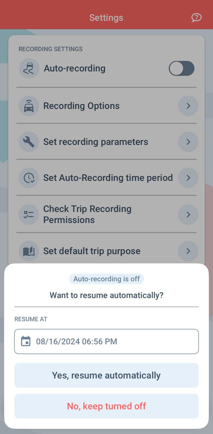 set auto-recording period