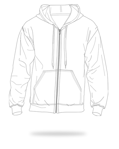 White adult fit cotton fleece full zip hoodie sj clothing manila philippines