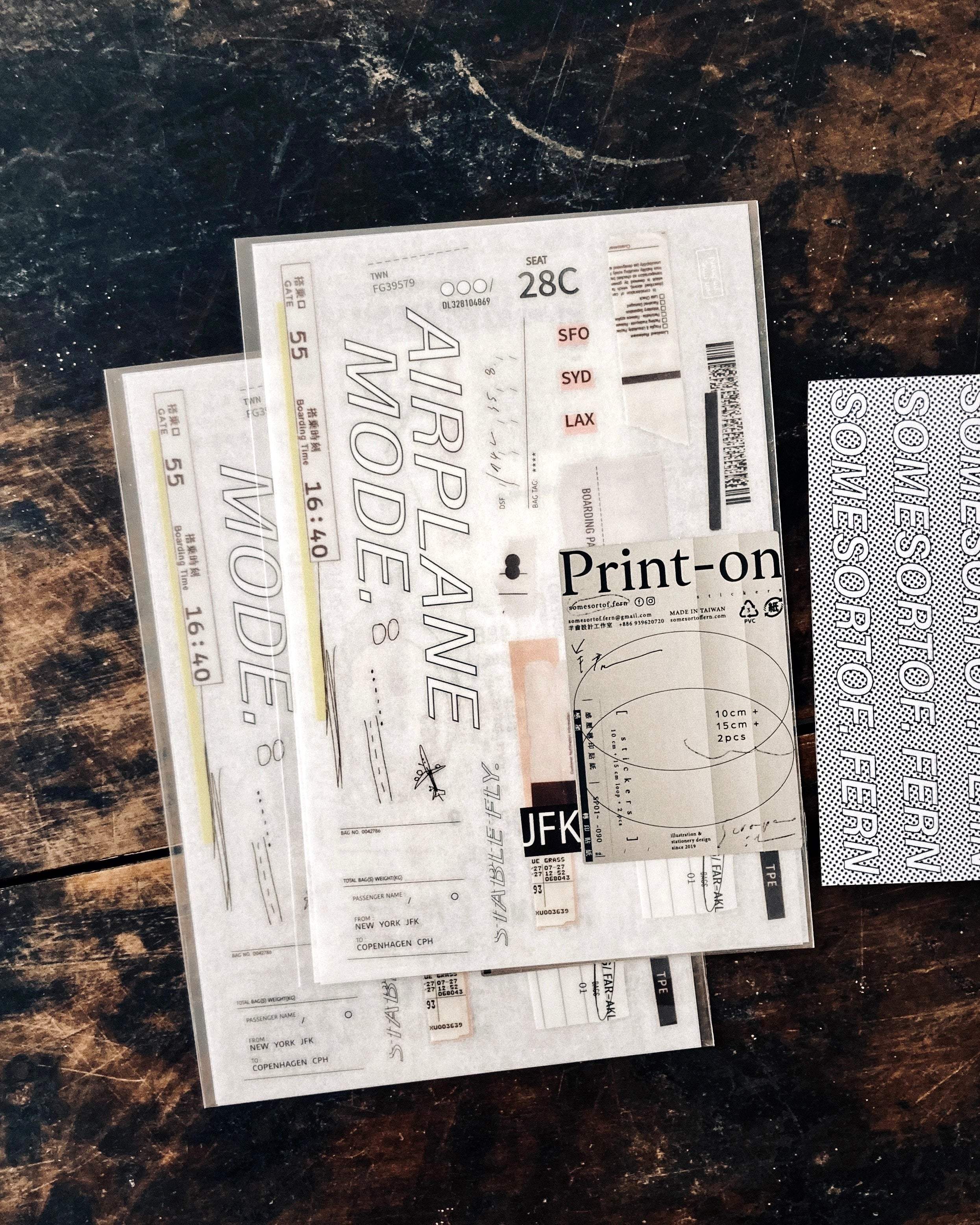 Somesortof.fern Print-on Stickers - Boarding Pass – My Documented Life