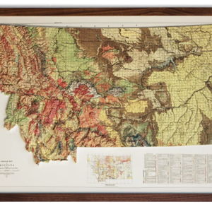 Montana 1955 3D Raised Relief Map – Framed