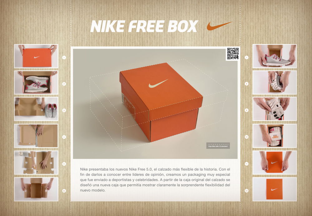 Nike Free Box: A Shoebox 1/3 Size of the Original Dieline Design, & Packaging Inspiration