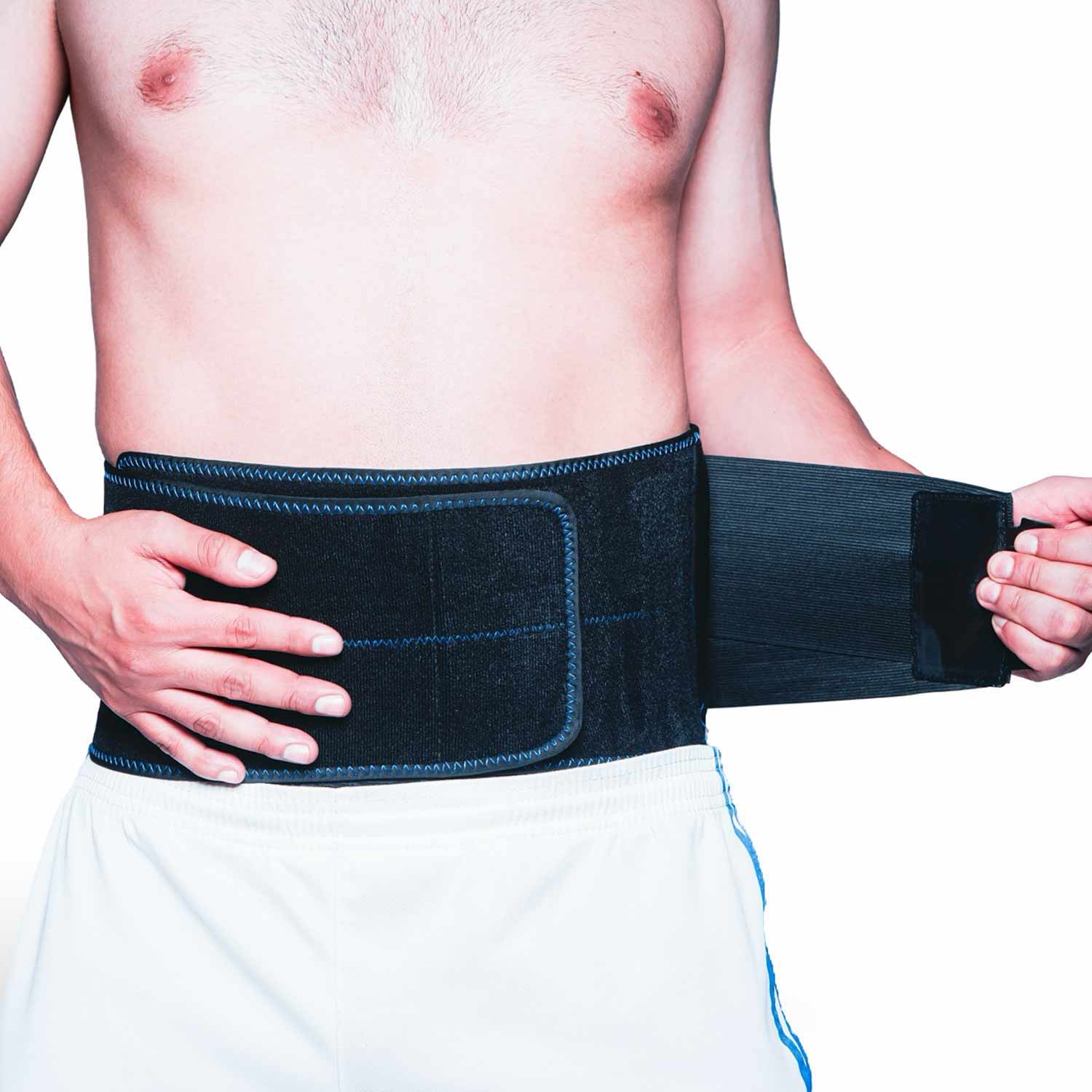 black Koprez back support brace for lower back pain relief, optimal posture alignment and immediate comfort