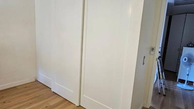 Interior door in a room