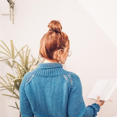 Indigo Cable Sweater