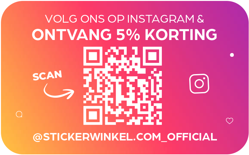 Volg ons op Instagram en ontvang 5% korting!