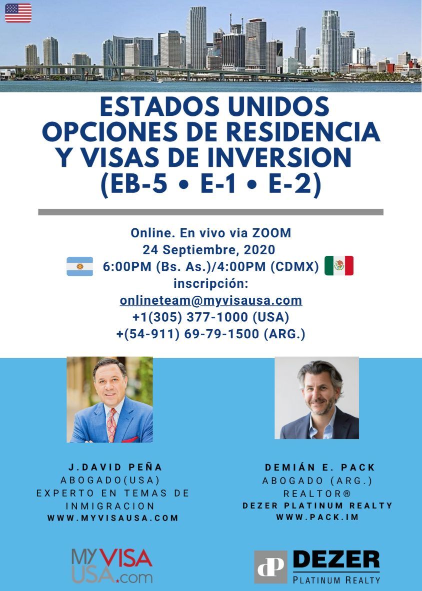featured image for story, WEBINAR: VISAS DE INVERSION EN ESTADOS UNIDOS (EB5 • E1 • E2)