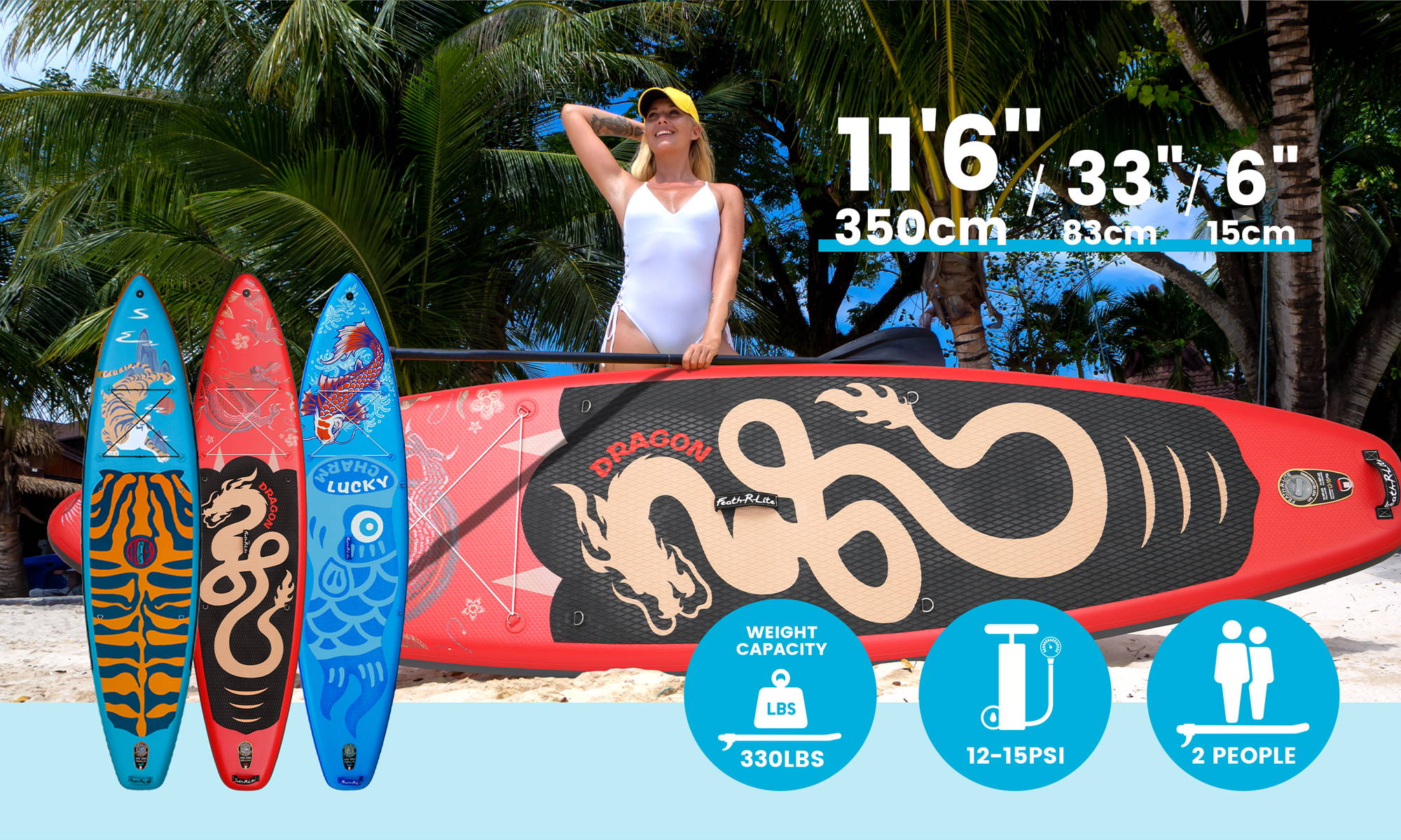 Funwater paddle board is lightweight and portable with 320cm in length