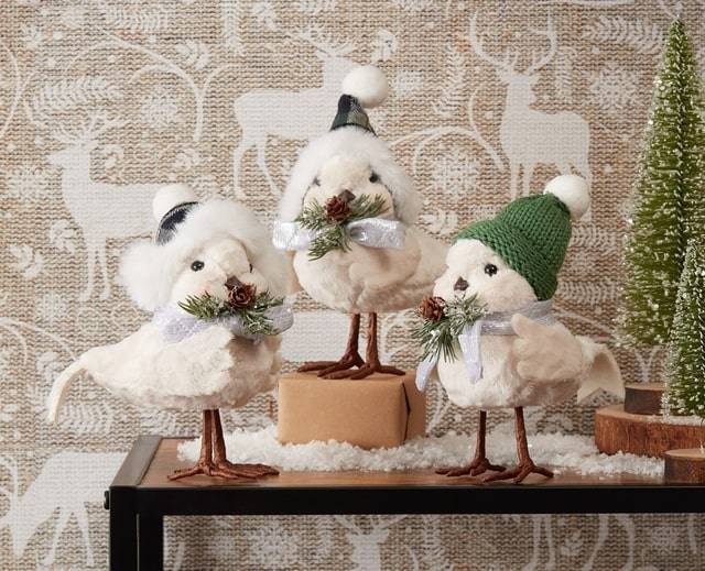 melrose Christmas chickadee with pom pom hats