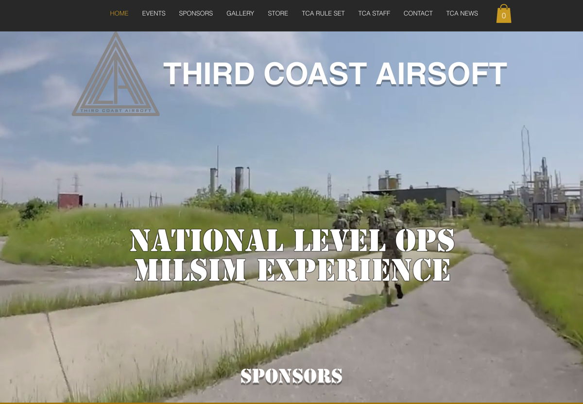 Screenshot of Third Coast Airsoft, from the wix websites collection.