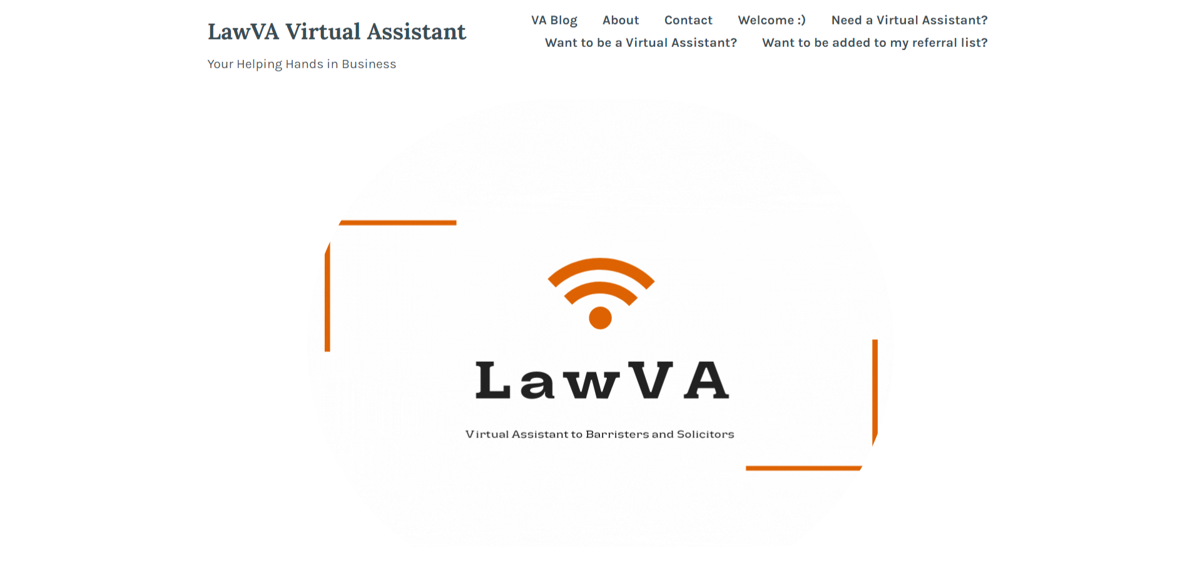 Screenshot of LawVA Virtual Assistant, from the virtual assistant websites collection.
