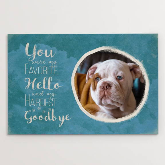 You Were My Favorite Hello and My Hardest Goodbye, Memorial, English Bulldog