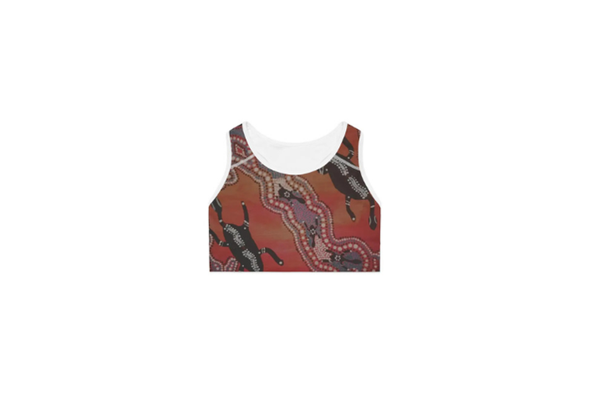 Vibrant Lizard Print Sports Bra, Compression Fit Activewear with comfort