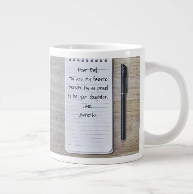 This coffee mug allows you to add any text you want to send your dad. Made of high quality materials, it can be used for good.