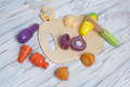 Cute wooden Montessori vegetables for pretend play.