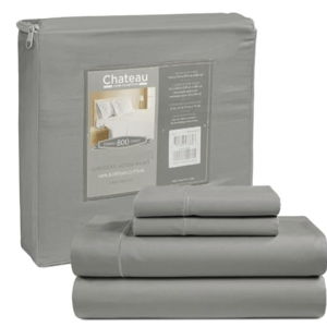 Deep Pocket Queen Sheets Set Egyptian Cotton Sheet & Pillowcase Sets,800 Thread Count Sateen Finish Sheets Queen Size Bedding Set, 100% Cotton Sheets Queen Size Bed Set, Silver Grey Sheets Queen Size