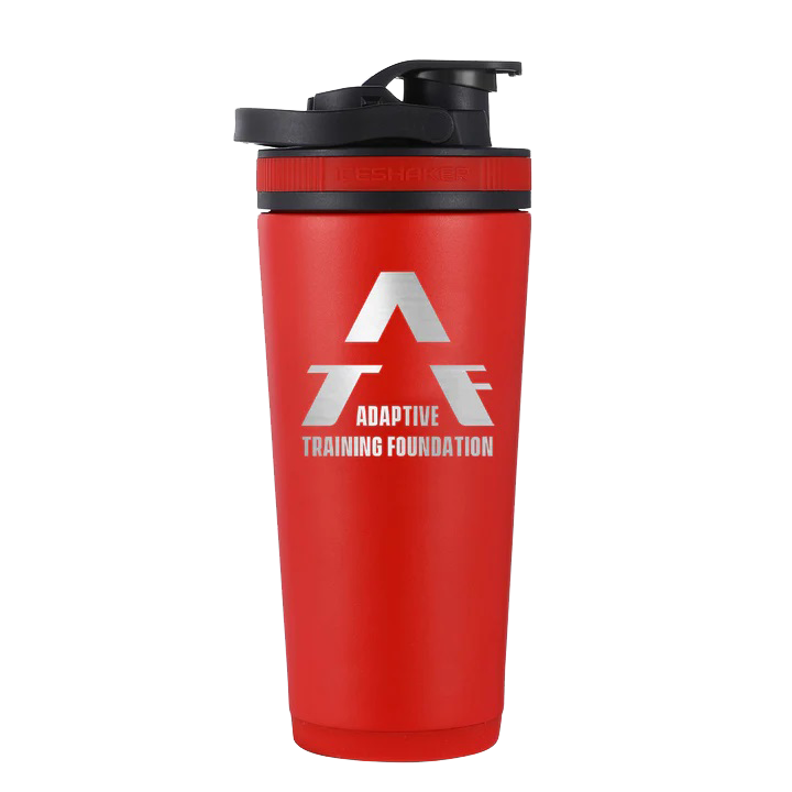 26oz Red Shaker Bottle with Adaptive Training Foundation Logo