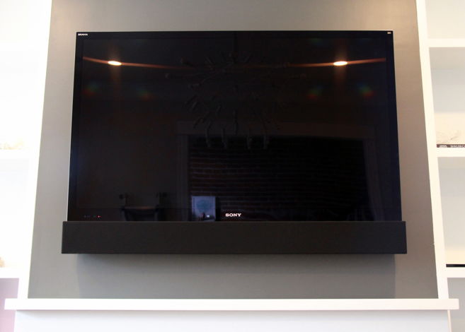 Mounted to TV with grill