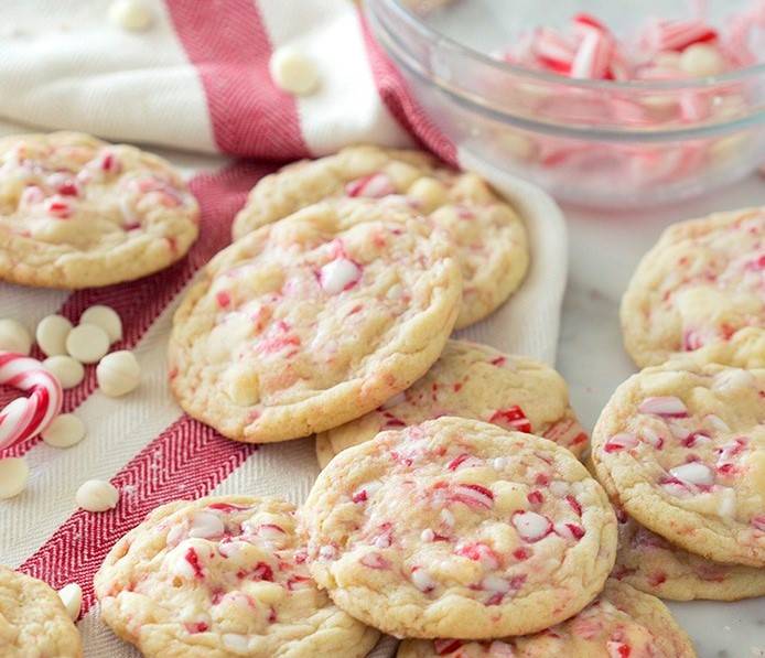 Peppermint white chocolate chip cookies