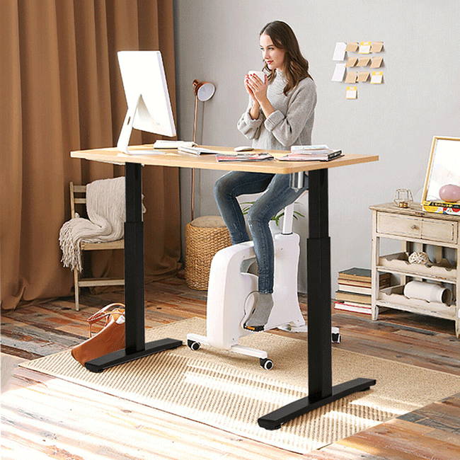 Electric Stand Up Desk Frame Height Adjustable Single Motor Memory Control Black