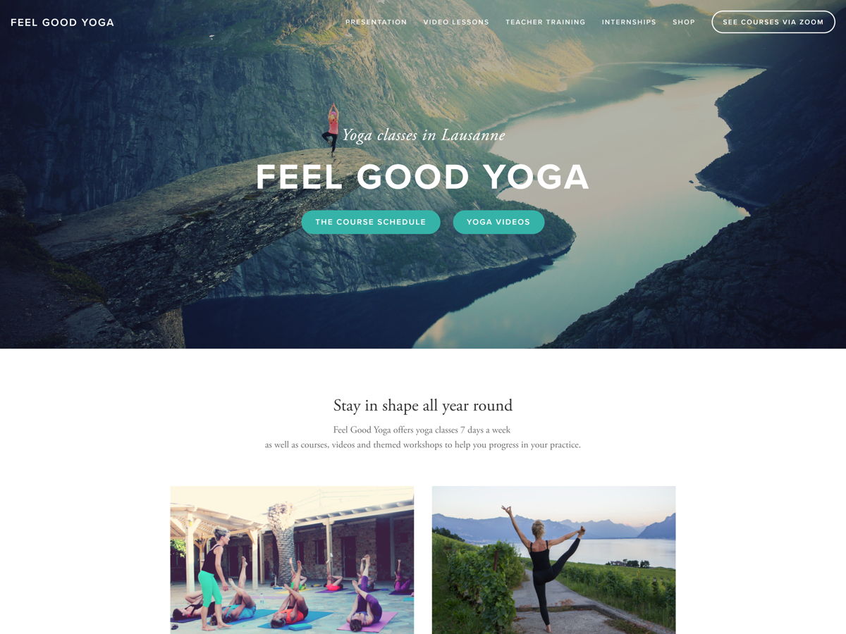 Screenshot of Feel Good Yoga, from the yoga websites collection.