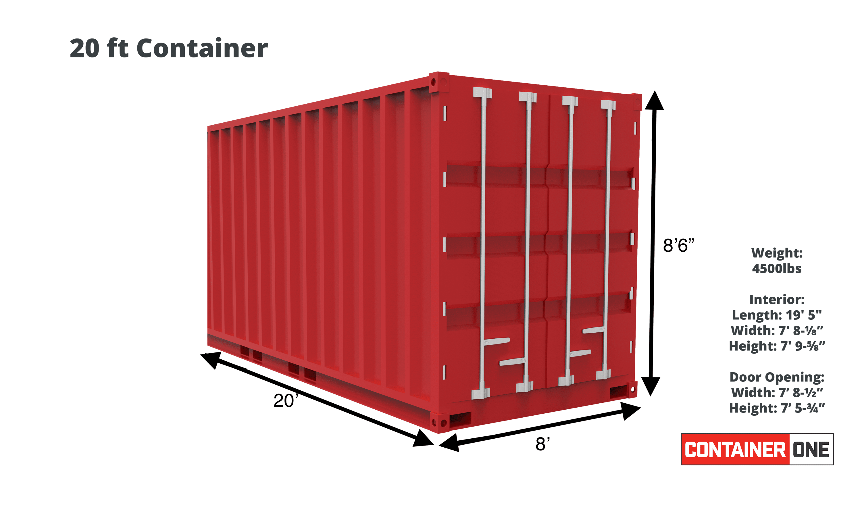 20 foot high cube shipping container specifications