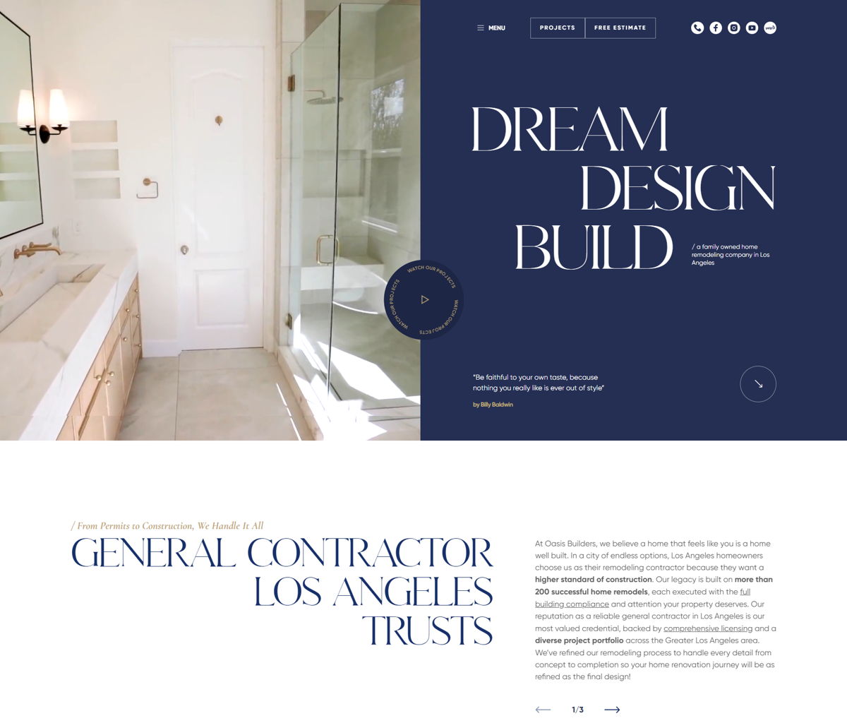 Screenshot of Oasis Builders, from the wordpress websites collection.