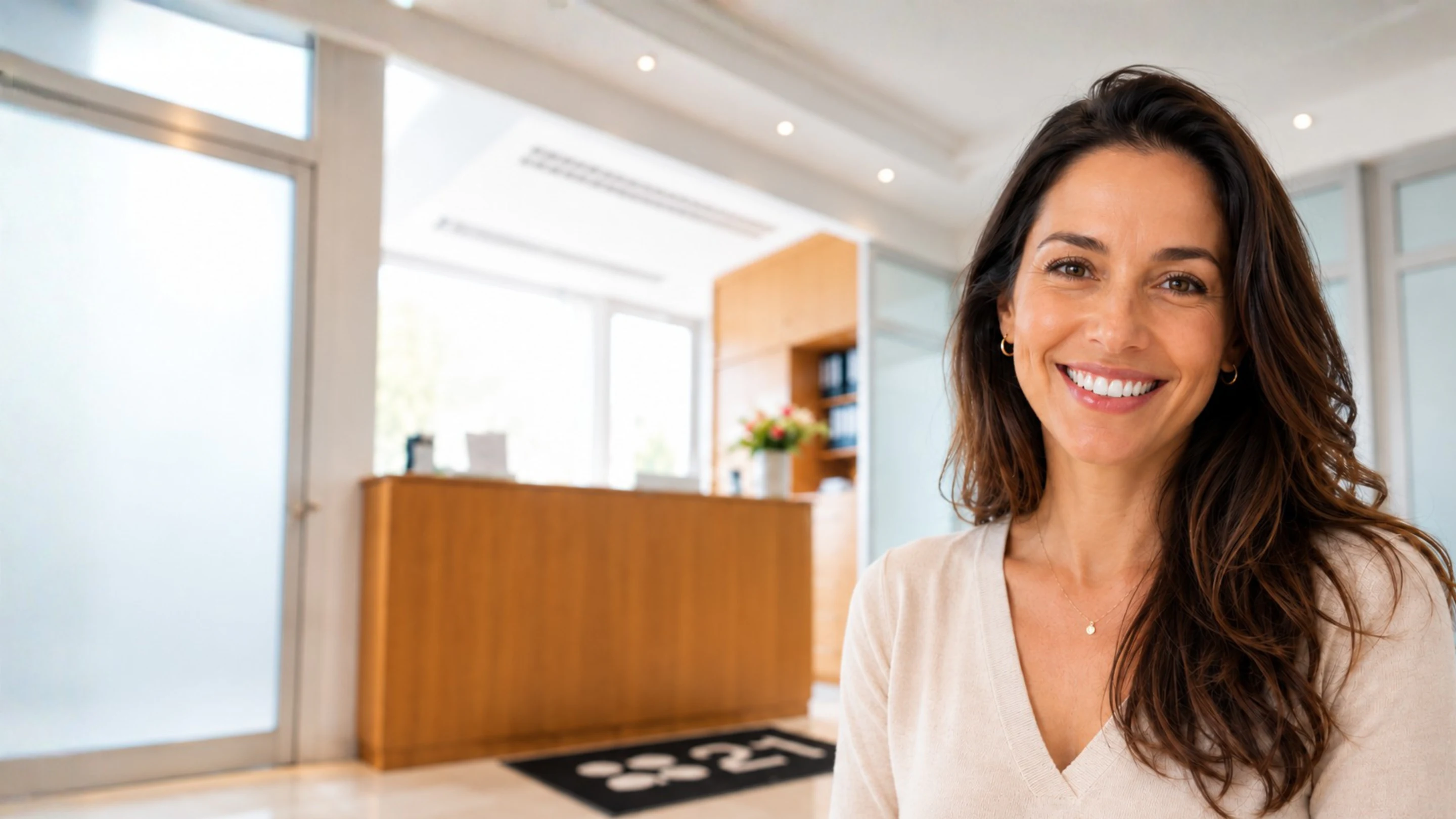 happy woman smiling