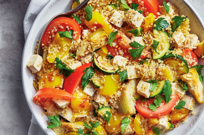 Quinoa with Grilled Vegetables and Tofu