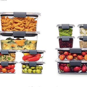 Rubbermaid Brilliance Food Storage Containers with Lids, Set of 12
