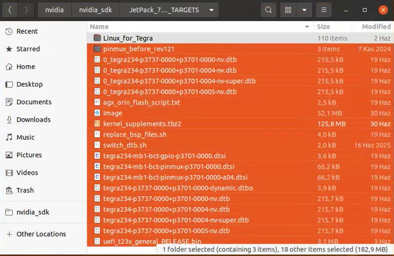 BSP files moved in target HW image folder