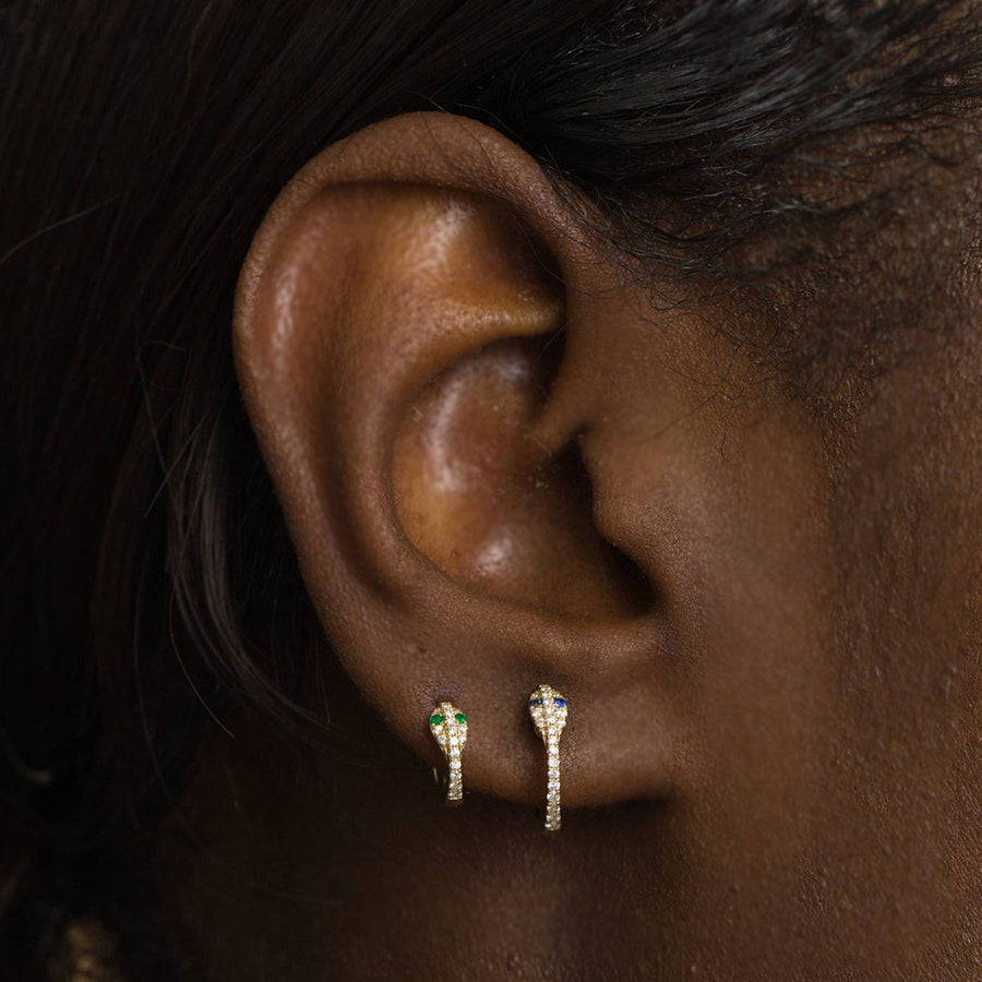 Mini Diamond Snake Huggie Earring