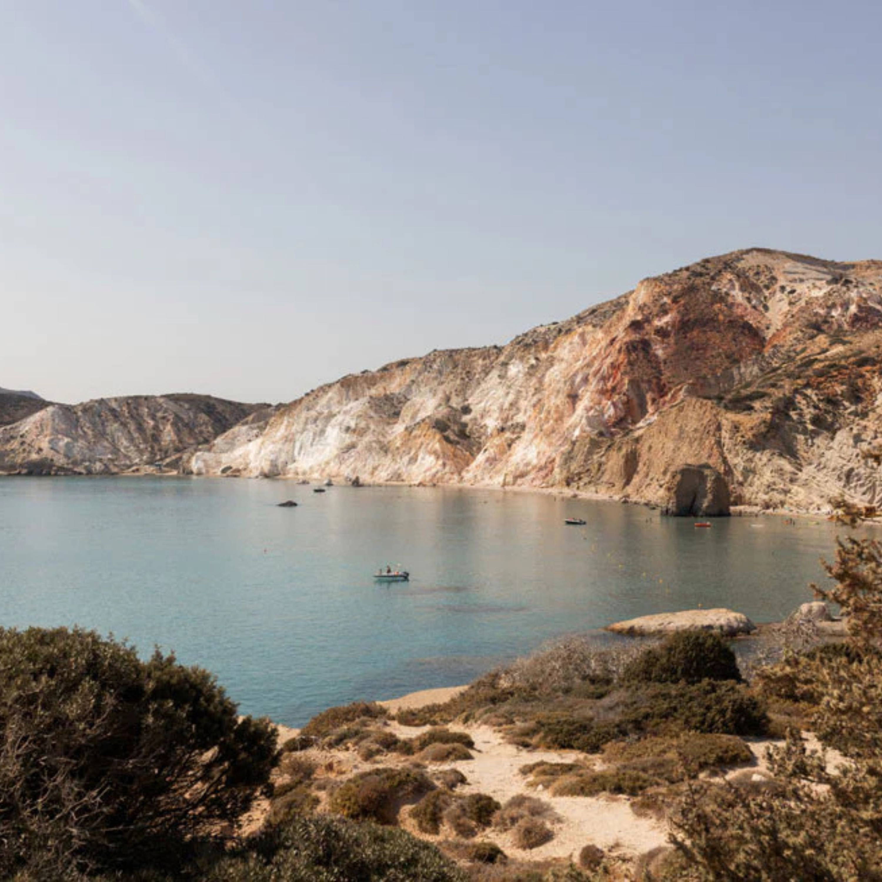 Mornings in Milos 01 by Francesca Owen - A photographic print capturing an ocean view in Milos, Greece.