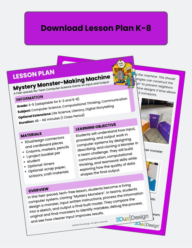 mystery monster making machine facilitator guide lesson plan download for 3DuxDesign