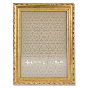 Lawrence Frames Classic Bead Picture Frame, 5x7, Gold
