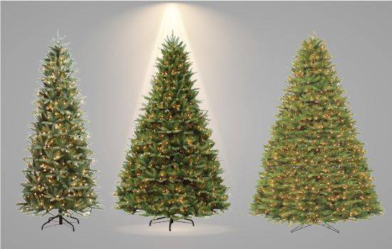 full prelit artificial Christmas trees