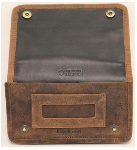 Full Grain Cow Hide Hunter Vintage Leather Tobacco Pouch. Style: 12033 Hide & Chic - Image 6