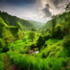Imagen de un paisaje verde y extremadamente bello