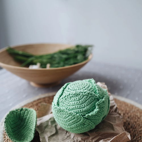 Padrão de crochê de repolho PDF - Padrões de amigurumi Padrão de comida de crochê Brincadeira de faz de conta Comida Legumes Amigurumi Tutorial de crochê Brinquedo de crochê