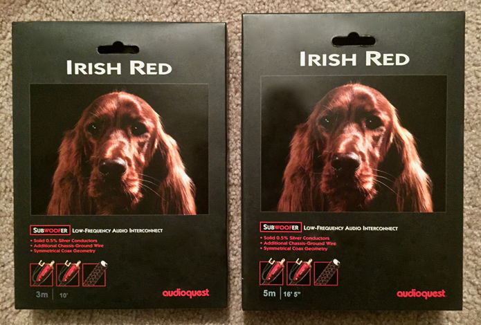 AudioQuest "Irish Red" Subwoofer Cables Low-Frequency A...