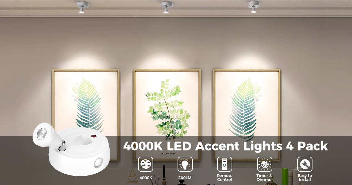 4000K Cool White LED Accent Lights