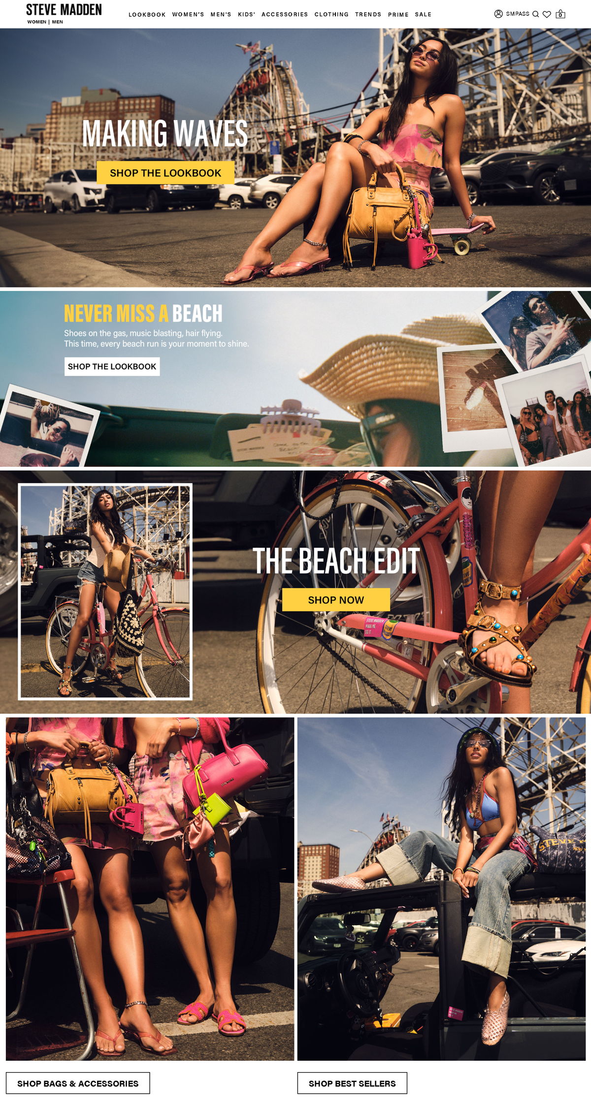 Screenshot of Steve Madden, from the homepage examples collection.