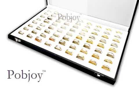 Try on men's wedding rings at Pobjoy Diamonds