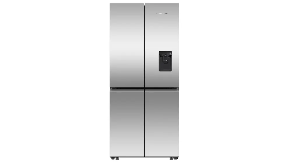 Fisher & Paykel 498L Slimline Quad Door Fridge with Ice & Water Dispenser - Stainless Steel