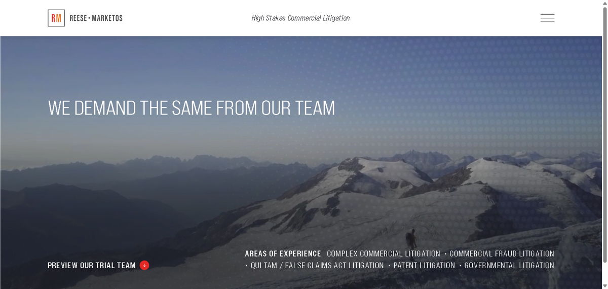 Screenshot of Reese Marketos LLP, from the law firm websites collection.