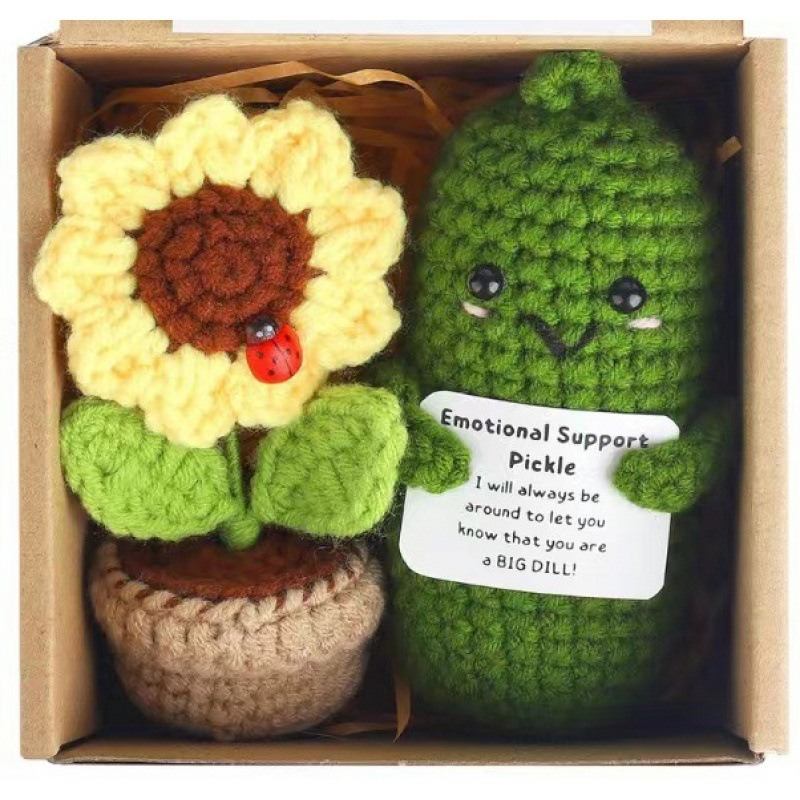 Positive Energy Potato Mini Handmade Plush Knitted Doll With Card - Image 3