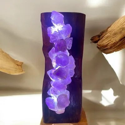 Amethyst Crystal Lamp - Handcrafted With Love